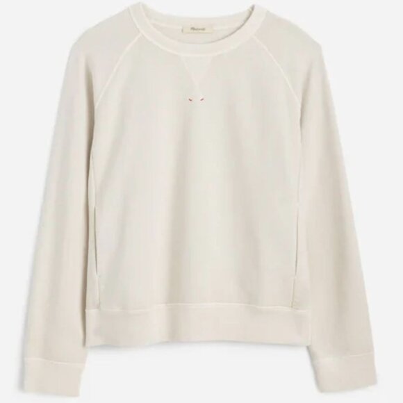 NWT Madewell Garment-Dyed Crewneck Sweatshirt in Parchment - Size: Medium - Picture 12 of 13